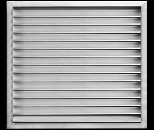HVAC Premium 26"W x 28"H Aluminum Exterior Gable Louver Vent for Walls & Crawlspace - Weather-Resistant Air Grille with Screen Mesh - [Outer Dimensions 27.75"W x 29.75"H]