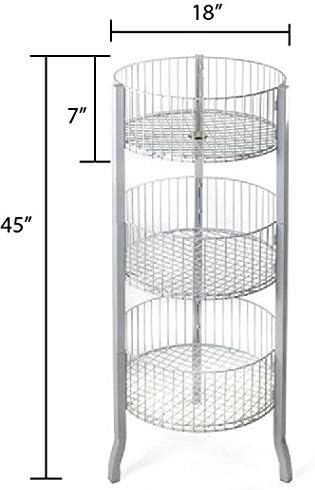 3-Tier Saving Place Basket, Market Basket, Storage Basket Organizer, Kitchen Storage Bin, Bathroom Tower Baskets, Laundry Organization (White)