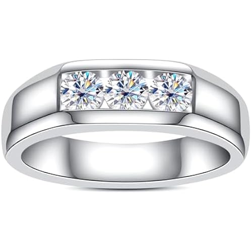 Moissanite Rings Wedding Bands for Women Men Unisex Couple D Color VVS1 Clarity 925 Sterling Silver Eternity Anniversary Band Engagement Promise Ring with Certificate