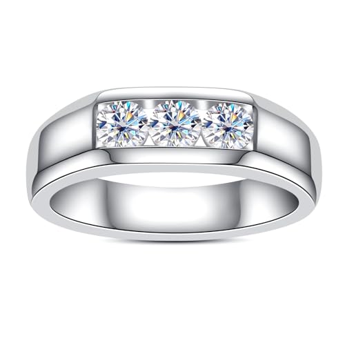 Moissanite Rings Wedding Bands for Women Men Unisex Couple D Color VVS1 Clarity 925 Sterling Silver Eternity Anniversary Band Engagement Promise Ring with Certificate