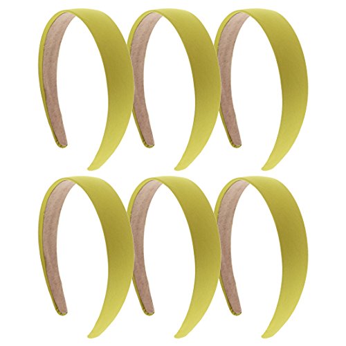 Motique Accessories 1 Inch Satin Headband - Set of 6 - Light Olive