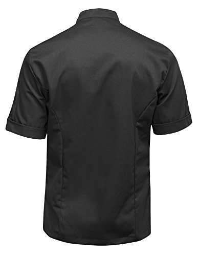 strongAnt® - Veste de Cuisine Chef Noire Homme Professionnel Manches Courtes Noir M - Image 4