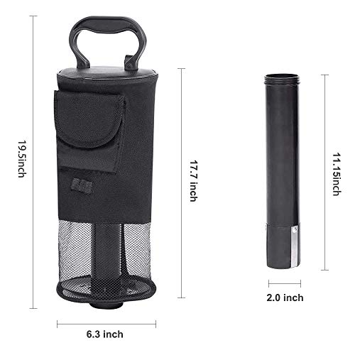 Number-One Golf Ball Collector, Golf Ball Shag Bag Holds About 75 Balls Golf Detachable Ball Retrievers Tube With Storage Bag Golf Ball Picker Scooping Device (Black) #TOP4
