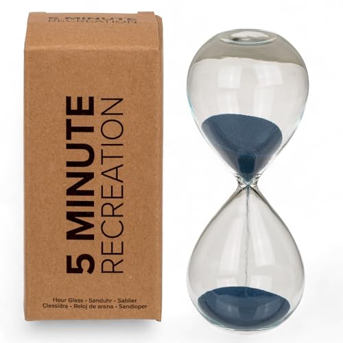 Timer Recreation Relax Refresh Recharge, orologio decorativo a clessidra, timer decorazione in cucina, soggiorno, ufficio, regalo per amici, famiglia, 12,5 cm (blu scuro)