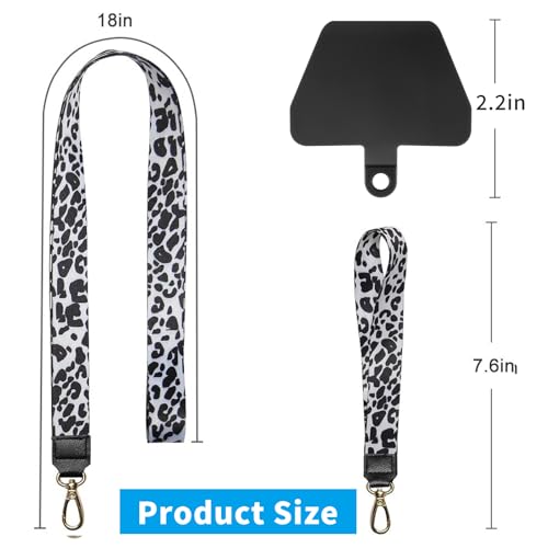 SHANSHUI Phone Lanyard, Neck Wrist Nylon Cell Phone Lanyard 1Pcs Tether Pads Compatible with iPhone & All Smartphones in Full Cover Cases — view 3
