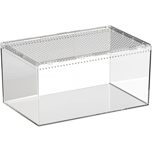 爬虫類ケース 透明 両生類用 飼育ボックス 爬虫類飼育容器 Tufduzo カメタンク 360°視界と複数の通気孔付き マグネット開閉式 レプタイルボックス 小動物用 (40*25*20cm)