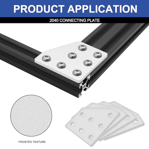 Image of 12pcs 2040 L Corner Bracket Joining Plate T Slotted Accessories 7-Hole 2040 Hardware Connector 2040 with T Nuts and Screws Silver