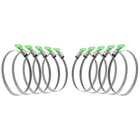 GLIDESTORE 2-1/2 inch Key Hose Clamp (Clamping range 2-Inch to 2 3/4-Inch Diameter), Type Adjustable Stainless Steel Hose Clamps, Pipe Clamp, Worm Gear Clamps, Dust Collector (Pack of 10) Cover