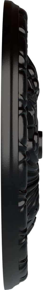 Ekena Millwork CM16AMBLF 15 3/4"OD x 5/8"P Amelia Ceiling Medallion, Jet Black