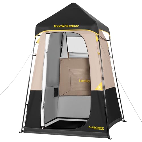 FanttikOutdoor Zeta A1 Pro Shower Tent 1 Rooms, Portable Privacy Shelter for Shower & Dressing, Instant Setup in 60 Seconds with Rainfly & Windproof, Ideal for Camping & Hiking, Fishing, Beach by FanttikOutdoor - Used condition - US$123.49