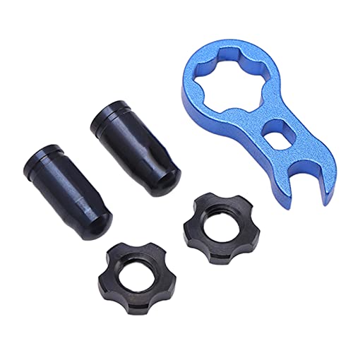 7 tapones para válvula de bicicleta de aleación de titanio, cubierta resistente y ligera con tuerca de aleación de titanio, para protección de neumáticos (Negro) miniatura 5