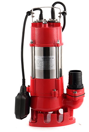 Hallmark Industries MA0387X-8 Sewage Pump with Float Switch, 3/4 HP, 115V, 5,600 GPH Max, 38 ft Lift, Stainless Steel