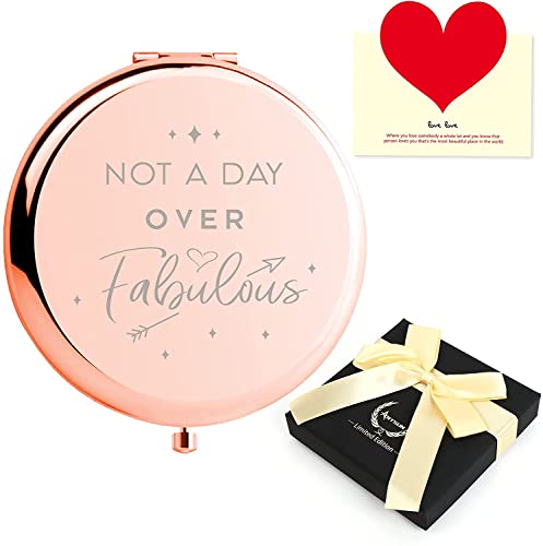 Gifts For Women-Birthday Gifts For Mom Personalized For Women Unique Rose Gold Compact Mirror Gifts For Her,Daughter,Sister,Grandma,Aunt,Wife,Girlfriend,Mother,Coworkers #TOP2