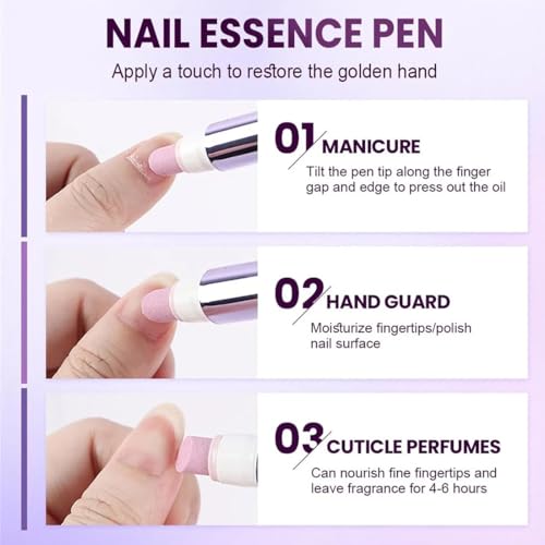 Teegxddy 2 Piezas Aceite Cuticulas Uñas Lapiz: Aceite para Cuticulas de Sabores Mixtos Reparador para Manicura Manos y Pies - imagen 4