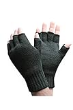 HEAT HOLDERS - Herren Thermisch Winter Outdoor Fleece Fingerlose Handschuhe in 2 Farben (Mens Fingerless) (Khaki-Grün)