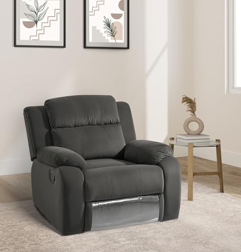 Amazon Brand - Solimo Polaris 1 Seater Fabric Recliner (Grey)