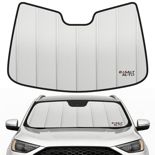 2015-2024 Edge Windshield Sun Shade Compatible for 2015-2024 Ford Edge Upgraded 6 Layers Accordion-Folding Front Sun Visor with Storage Bag Keep Interior Cool by BasaltAuto - Used condition - US$37.62