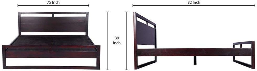 Image of Bed Solid Sheesham Wood for Your Bedroom Delivery Condition-DIY(Do-It-Yourself) Solid Wood King Bed (Finish Color - Mahogany, Delivery Condition - DIY(Do-It-Yourself))