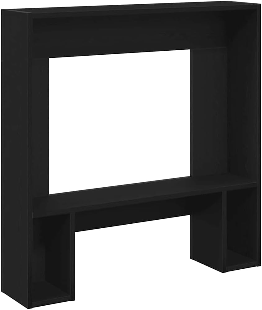 vidaXL Fireplace Surround Black Oak 31.9x7.1x32.3 Engineered Wood