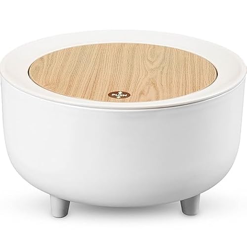 7Seas Mini Desk Dustbin For Office Desk Table | Round Trash Can With Lid For Bathroom | Kitchen Countertop Food Waste Stoeage Trash Can | Decorative Washroom bin With Lid-1Pcs