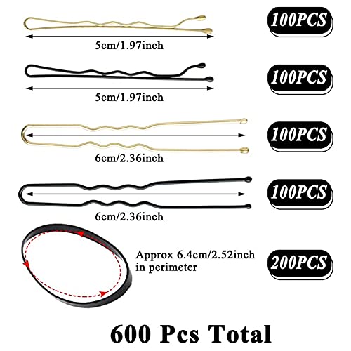 image for YMHPRIDE Hair Bobby Pins Black/Blonde U Shaped Hair Pins for Thick Thi