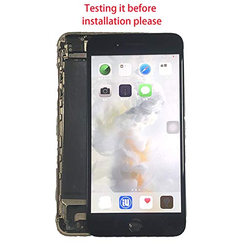 Premium Screen Replacement For Iphone 7 Plus 5.5’ 3D Touch Screen Repair Kit (Model A1661, A1784, A1785) Display With Back Plate, Waterproof Adhesive, Tools, Tempered Glass, Instruction(Black) #TOP6