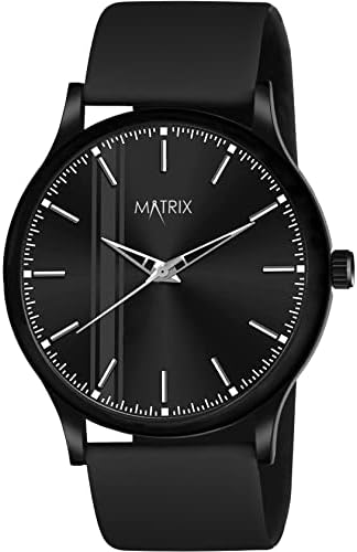 Matrix Minimalist Dial with Softest Silicone Strap Analog Wrist Watch for Men & Boys (Black)