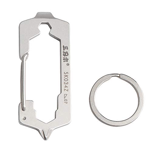 Chaveiro, Romacci Porta-chaves Mosquetão Multifuncional de Aço Inoxidável Equipamento de Sobrevivênc