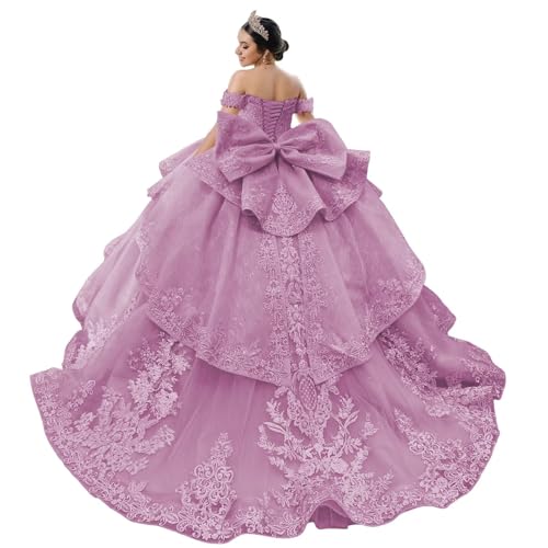 Mouccy Luxury Layered Wisteria 16 Birthday Dresses 3D Flower 15 Dress