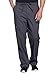 Men Scrubs Set Workwear Professionals WW695 V-Neck Top & WW190T Tapered Leg Fly Front Cargo Pant, Pewter- S Top/S Tall Pant
