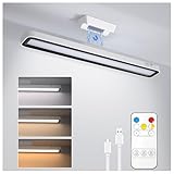 Lamptobe 5W Luces LED Cocina Bajo Mueble, Regulable, 3 Colores, Control Táctil o Remoto, Batería Recargable USB-C de 2000mAh, Ideal para Habitacion, Escritorio, Muebles, Cocina, Armario y Baño