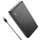 battery pack with usb 【Benutzerfreundliches Design】 Eingebaute LED kann als taschenlampe verwendet werden; 4 LED anzeigen stellen sicher, dass sie den lademodus und die verfügbare leistung kennen ( die erste anzeige leuchtet rot, wenn der schnelllademodus aktiviert ist. ); gestreiftes design, angenehm in der hand zu halten; ultrahohe kapazität in kompakter größe, leicht zu tragen. größe: 165 x 80 x 22 mm / 6, 50 x 3,15 x 0, 87; gewicht: 430 g