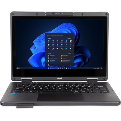 Terra Mobile 360-11V4 N100 Robustes 11.6 Zoll Convertible 2-in-1 Notebook mit 10-Finger Multitouch Windows 11 Pro Sturz- und Spritzwasser IP54 für Baustellen Außenbereich