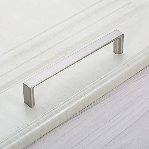 Image of 10 Pack 5 Inch(128mm) Kitchen Cabinet Handles Brushed Satin Nickel Cabinet Pulls Kitchen Cabinet Hardware Drawer Pulls for Dresser Cupboard Wardrobe