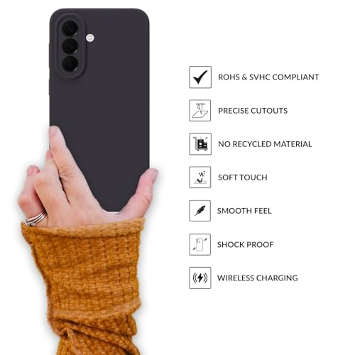 Image of SPRIG Compatible with Samsung Galaxy A57 Premium SilkTone (Liquid Silicone) Back Cover Drop Tested Shock Proof Mobile Case for Men, Women, Boys and Girls with Camera Protection (Charcoal Grey)