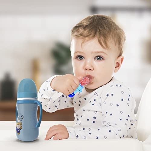 CHILLAX Fruit Feeder Pacifier Teether Toys - 2 Baby Food Feeding Teething Toys - Soft, Easy-to-Grip, Non-BPA Silicone Teethers for Babies - Dishwasher-Safe - for Infants 6+ Months Old - 4.15x2.03\" - Thumbnail 7