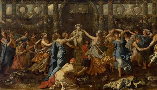 Lienzo decorativo de Nicolas Poussin, pintura mural de alta calidad de 60x90cm