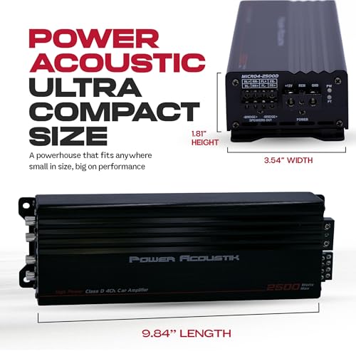 Power Acoustik MICRO4-2500D 2500W 4-Channel Car Amplifier – Ultra-Compact Full-Range 4-Channel Audio Amp for Door Speakers & Subwoofers | High/Low Pass Filters | 2Ω Stable | 4-Channel Amplifier by Power Acoustik - Image 5