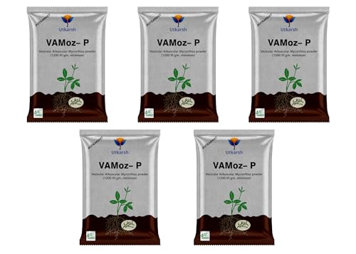 Image of Utkarsh Mycorrhiza with 1200 IP /gm Bio Fertilizers for Healthy Plants, Vigorous Stem Girth, Enhances Nutrient Absorption, Water Uptake & Soil Aeration | VAMoz-P (4.5 Kg; Pack of 5 of 900 gm)