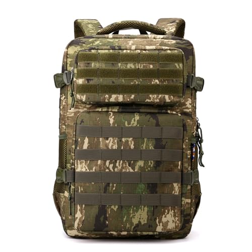 Image of Anynoch 35L Military Tactical Backpack Mountaineering Camping Camouflage Rucksack Black Large Capacity Multi-Functional Sports Bag with Molle Webbing (yellow camouflage)