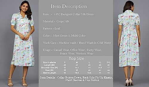 Image of Ravaiyaa - Attitude is everything Womens Soft Crepe Silk Casual Dress Summer Floral Printed Dress Ladies Tank Midi Sundress