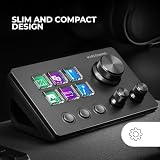 MARSGAMING MSD-TWO, Kompaktowy Control Deck, 6 Personalizowanych Klawiszy LCD + 3 Przycisków, 3 Wielofunkcyjne Pokrętła, Ergonomiczny Control Deck, Oprogramowanie i Wtyczki, Windows i MacOS, Czarny