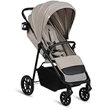 Lionelo Emerald Buggy bis 22 kg, 6 Monate–4 Jahre, EVA-Räder 360° mit Federung, einhändig faltbar, 91 cm Liegefläche mit verstellbarer Rückenlehne, UPF50+ wasserdichtes Verdeck, großer Einkaufskorb