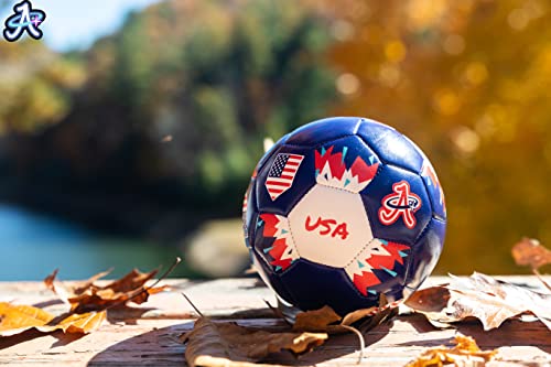 Usa Soccer Ball World Cup 2022, Mini Size 2 Skills Ball, Leather Game Ball, Indoor & Outdoor, Kids, Adults, Collector & Game Quality… #TOP1