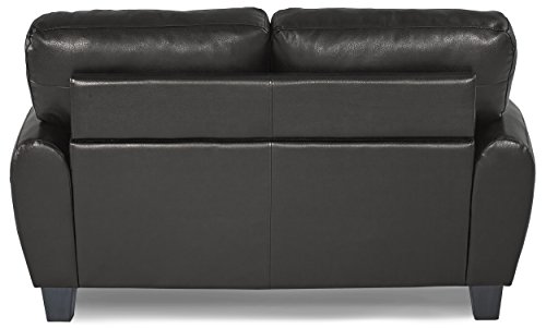 Homelegance Rubin 63" Bonded Leather Loveseat, Black #TOP2