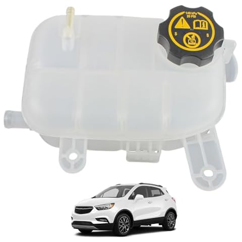 YzusGomumu Engine Radiator Coolant Overflow Reservoir Tank With Cap Compatible With 2013-2021 Buick Encore Chevrolet Trax L4 1.4L 1.8L Replaces 95269001 95201979 Cover
