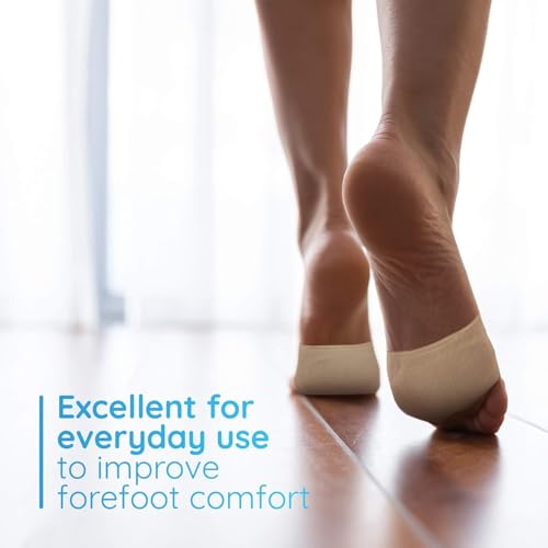 Image of Belanto Metatarsal Pad for Women and Men, 1 Pair Forefoot Pad for Pain Relief, Hallux Valgus Bunion Foot Sleeve, Ball of Foot Cushion with Gel Pad, Morton's Neuroma, Metatarsalgia Support, Beige