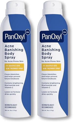 PanOxyl Acne Banishing Body Spray with 2% Salicylic Acid, Pimple Treatment to Clear Stubborn