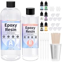 Epoxy Resin 1kg Kit31,Bubble Free,Anti-Yellowing,Crystal Clear Epoxy Resin for Jewelry Making, Coaster Making, DIY Handmade Production