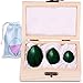 Genuine Jade Yoni Eggs for Women Set of 3 | Vaginal Tightener | Bladder Control | Kegel Balls for Strengthening Pelvic Floor (Nephrite Jade - Dark Green)